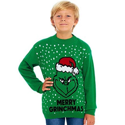 Girls Boys Kids Retro Novelty 3D Knitted Christmas Selfie Elf Xmas Jumper 