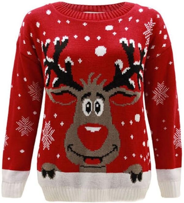 cute girls reindeer christmas jumper sweater