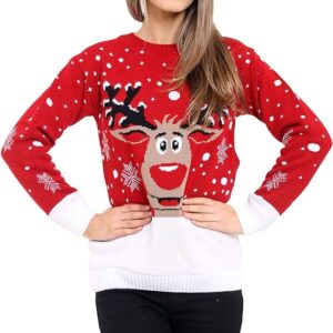 ladies reindeer jumper christmas sweater